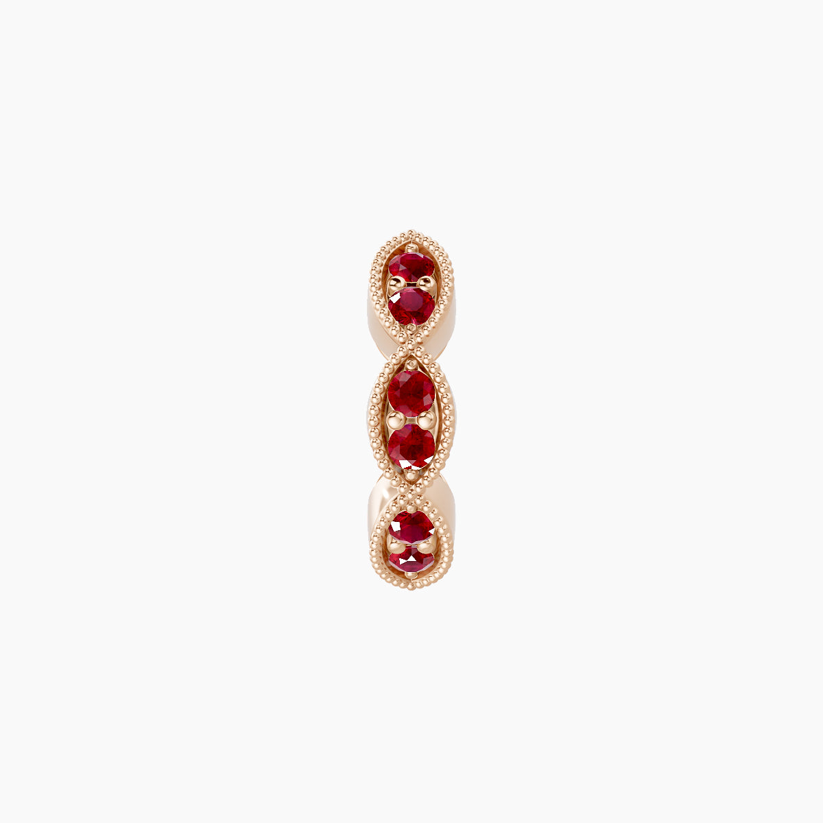 Bellona | 18k Rose Gold 6.5 mm Ruby Hoop Piercing
