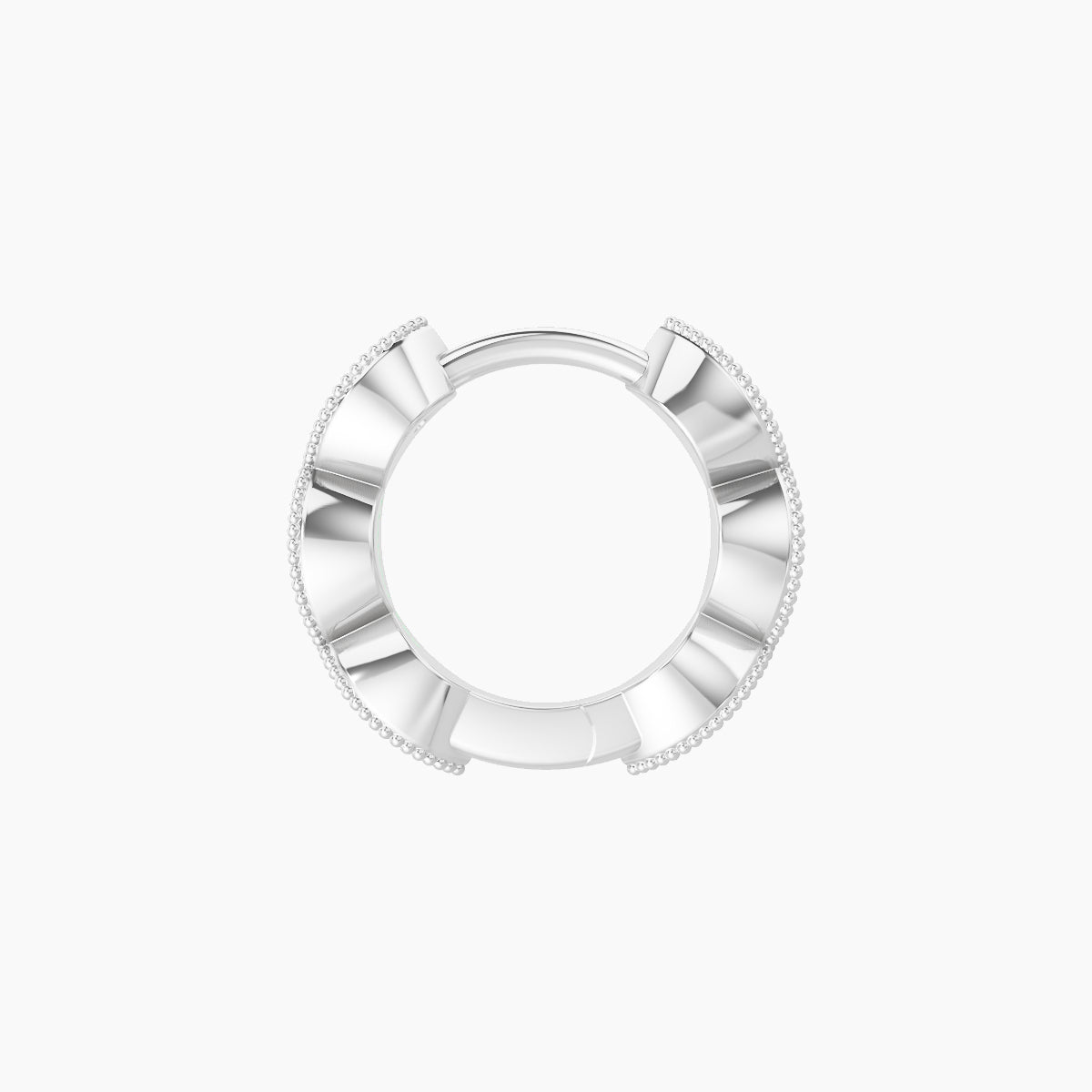 Bellona | 18k White Gold 6.5 mm Black Diamond Hoop Piercing