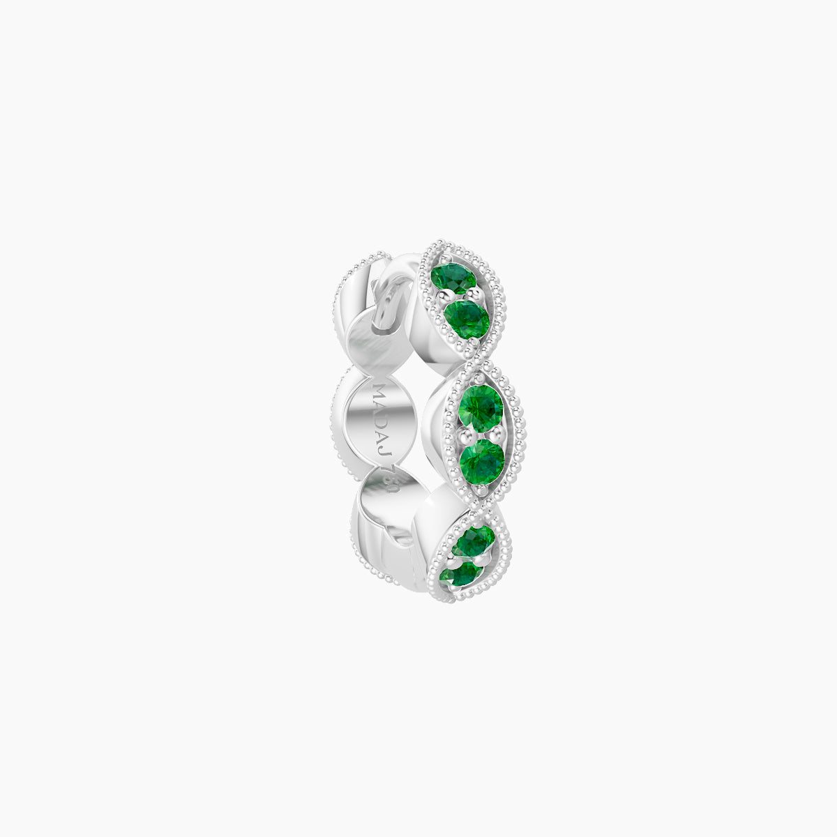 Bellona | 18k White Gold 6.5 mm Emerald Hoop Piercing