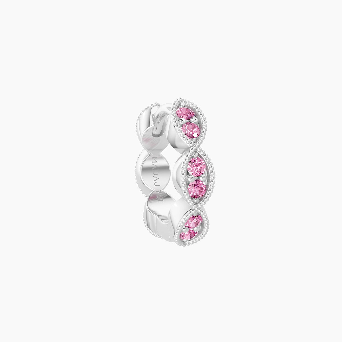 Bellona | 18k White Gold 6.5 mm Pink Sapphire Hoop Piercing