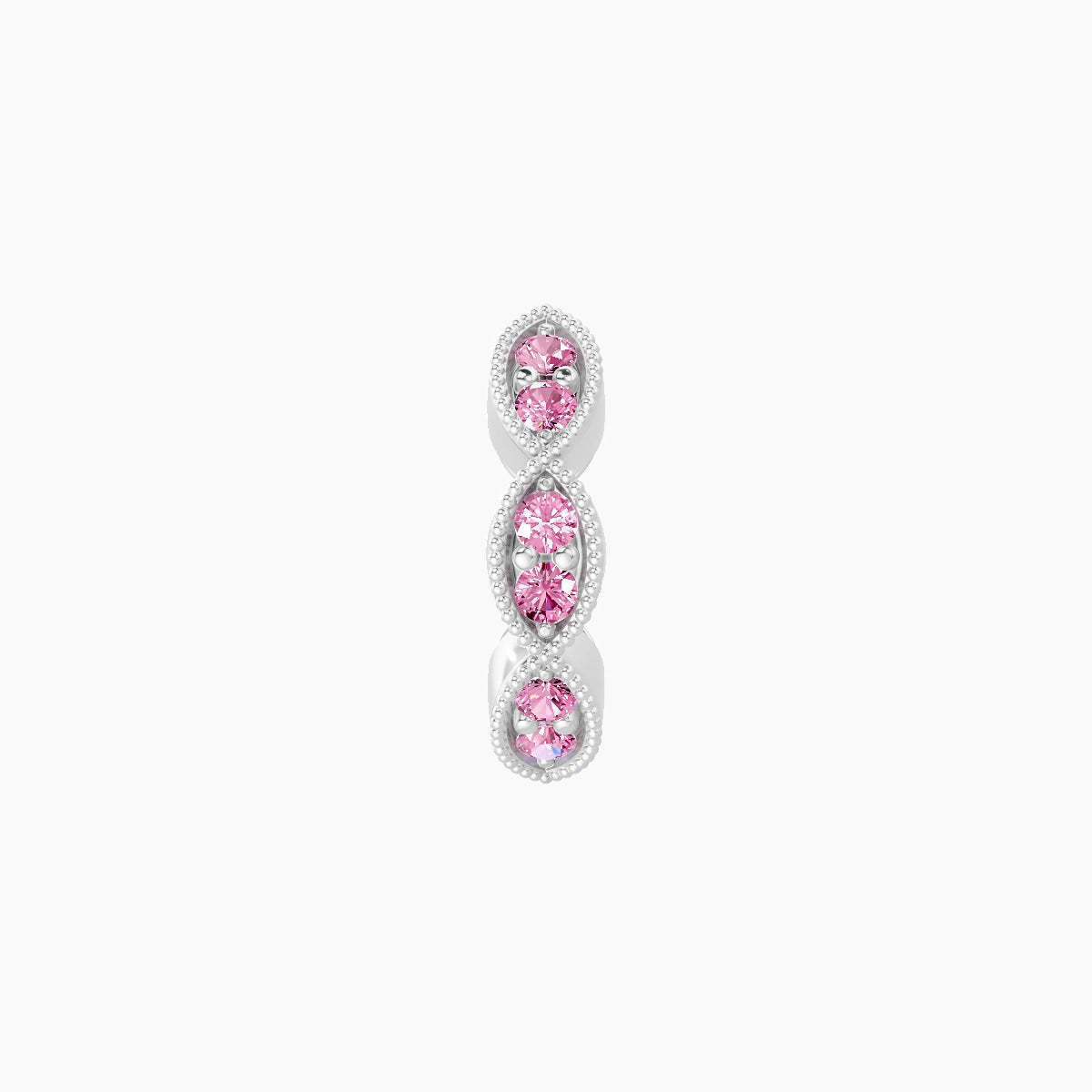 Bellona | 18k White Gold 6.5 mm Pink Sapphire Hoop Piercing