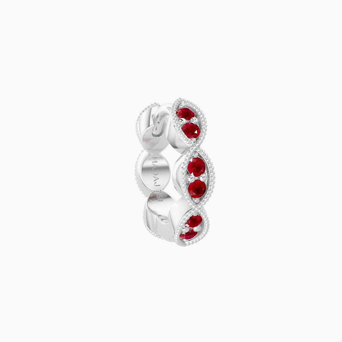 Bellona | 18k White Gold 6.5 mm Ruby Hoop Piercing