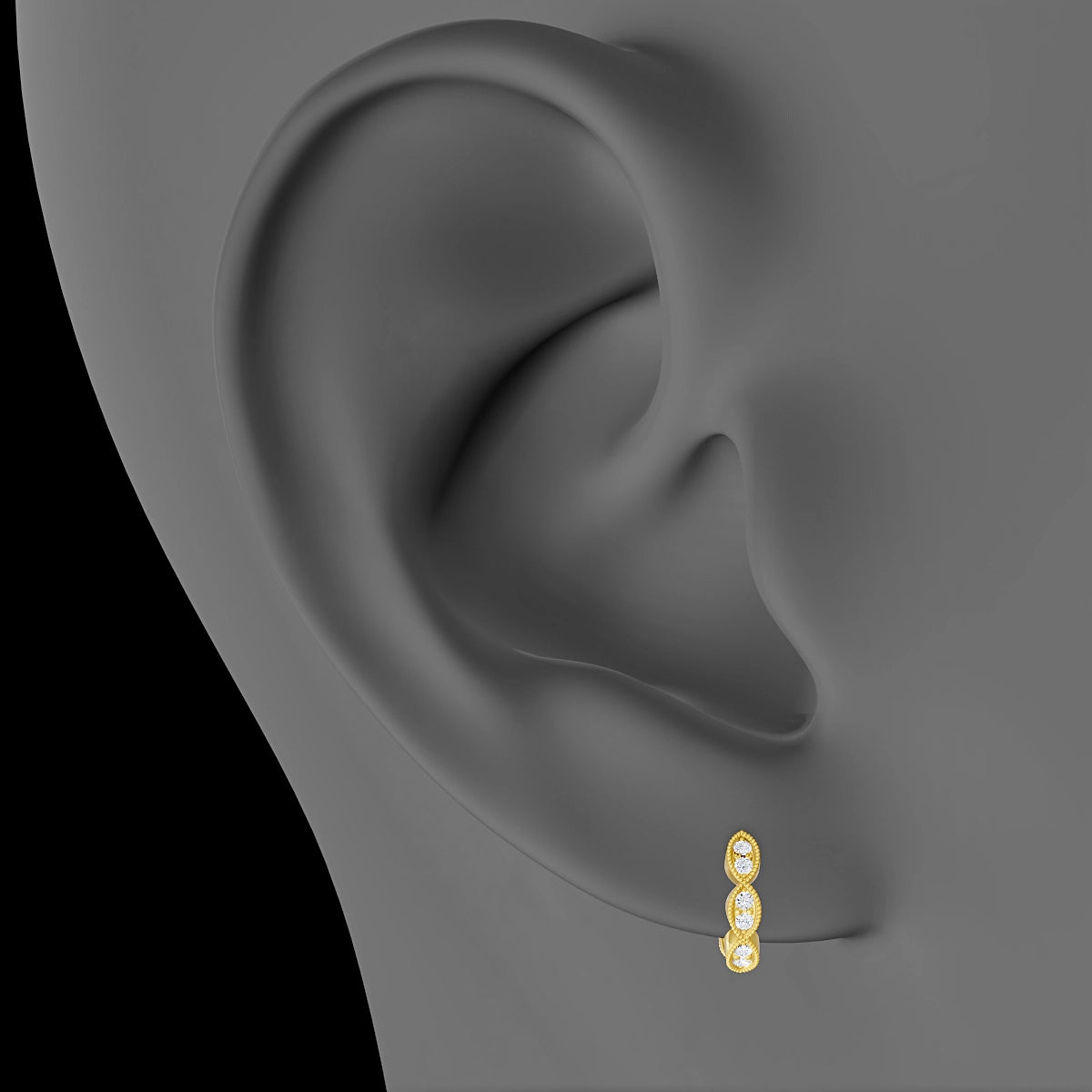 Bellona | 18k Yellow Gold 6.5 mm Diamond Hoop Piercing