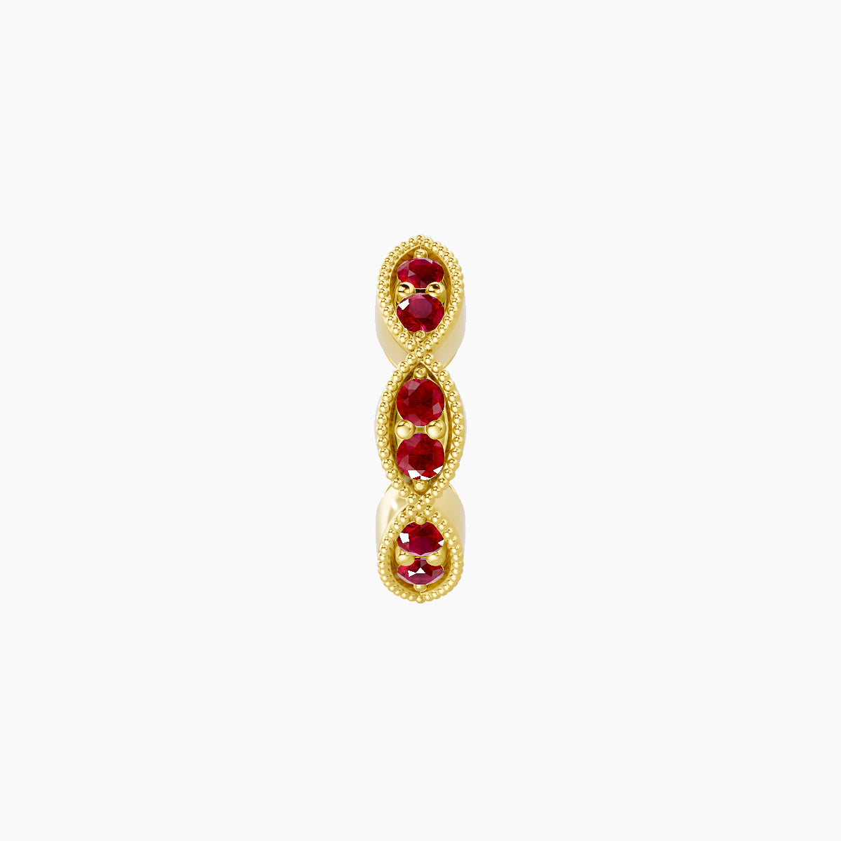 Bellona | 18k Yellow Gold 6.5 mm Ruby Hoop Piercing