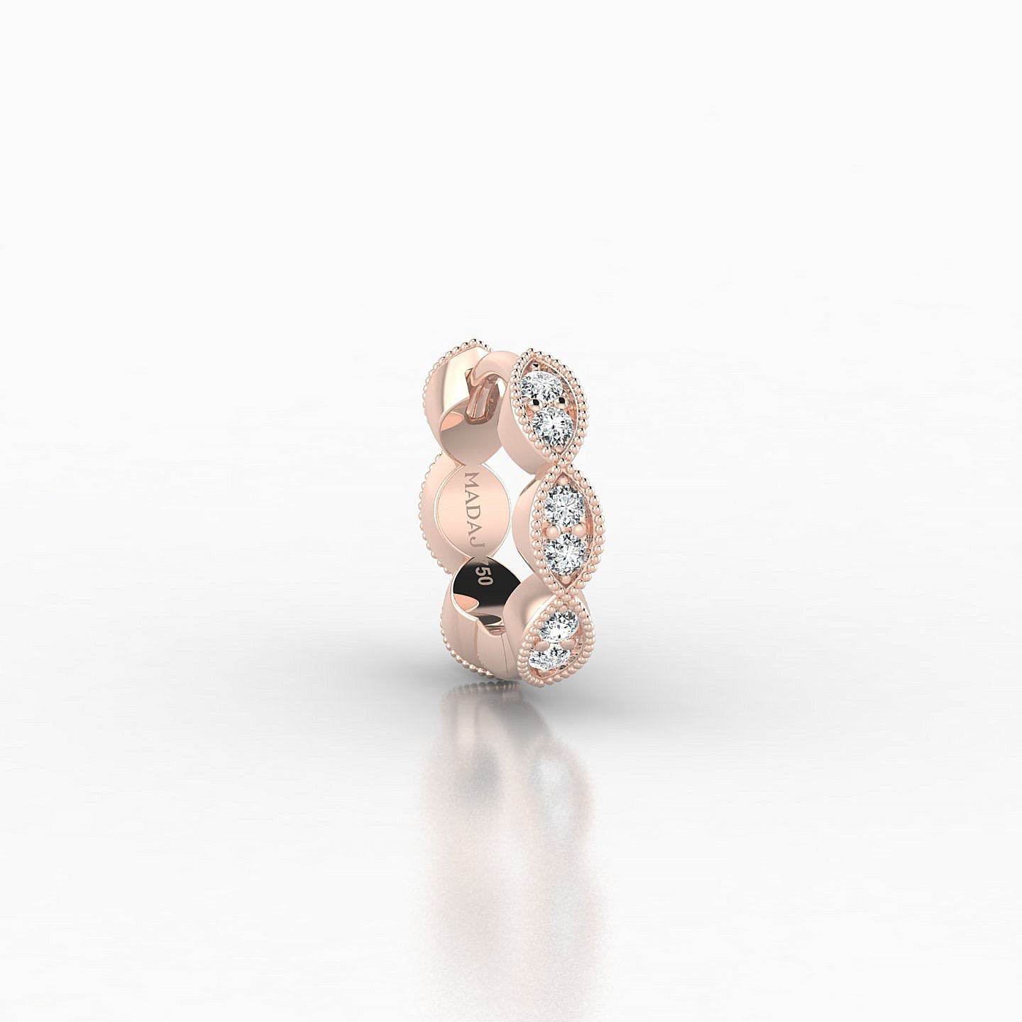 Bellona | 18k Rose Gold 6.5 mm Diamond Hoop Piercing