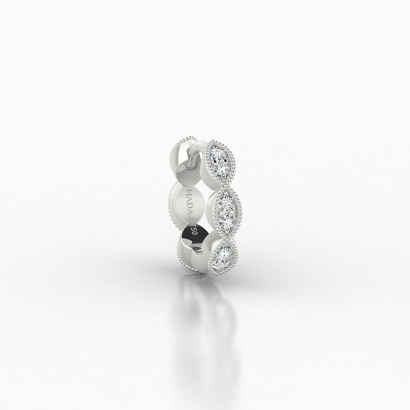 Bellona | 18k White Gold 6.5 mm Diamond Hoop Piercing