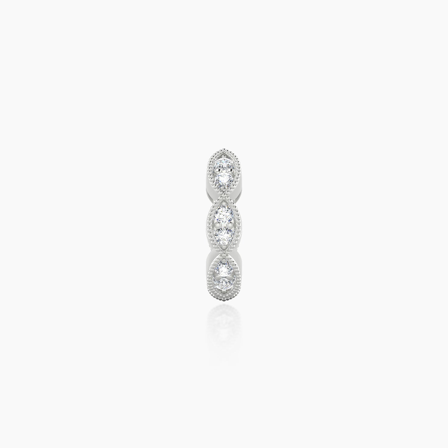 Bellona | 18k White Gold 6.5 mm Diamond Hoop Piercing