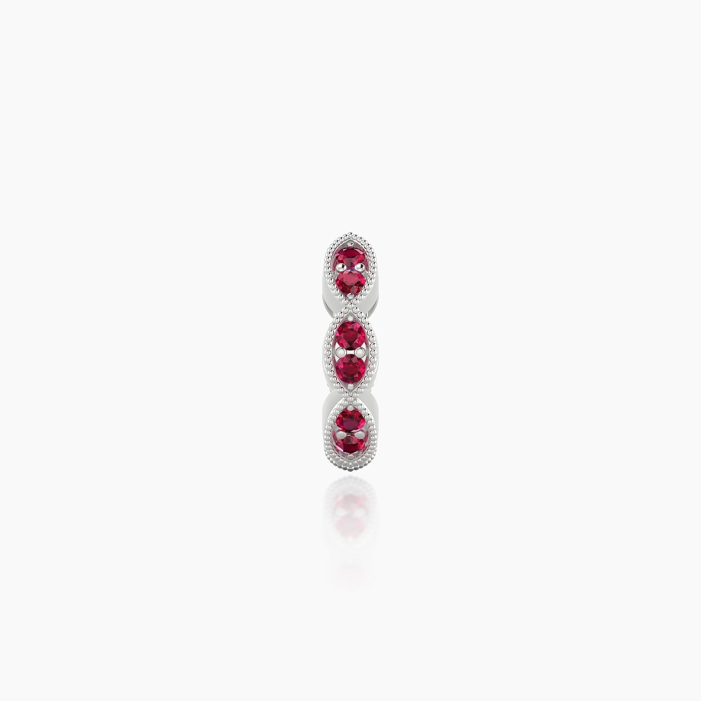 Bellona | 18k White Gold 6.5 mm Ruby Hoop Piercing