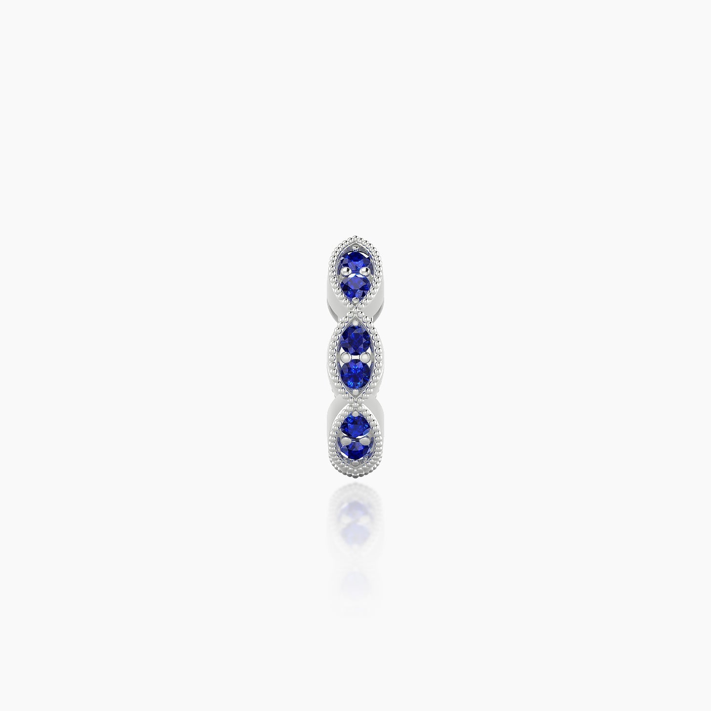 Bellona | 18k White Gold 6.5 mm Sapphire Hoop Piercing