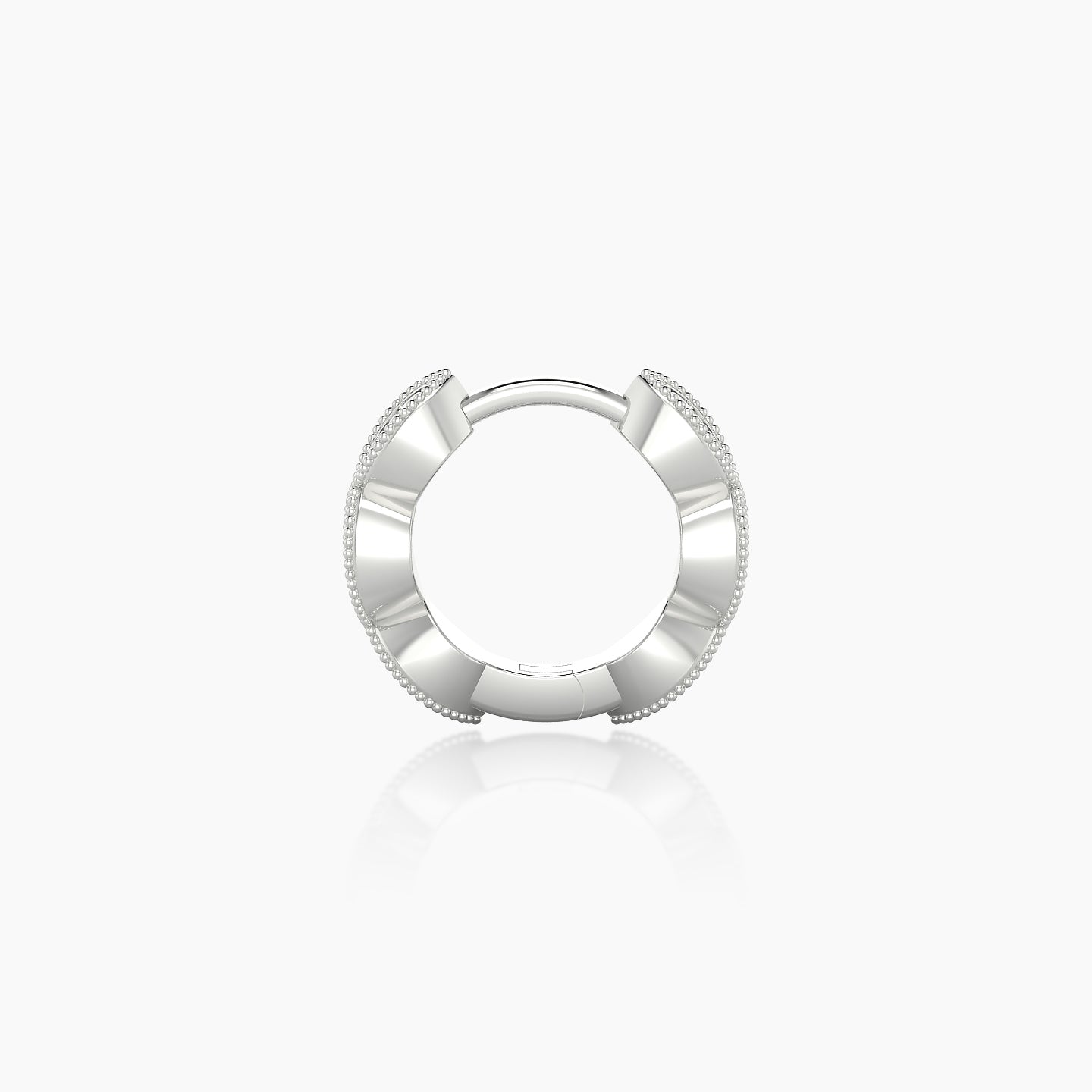 Bellona | 18k White Gold 6.5 mm Black Diamond Hoop Piercing