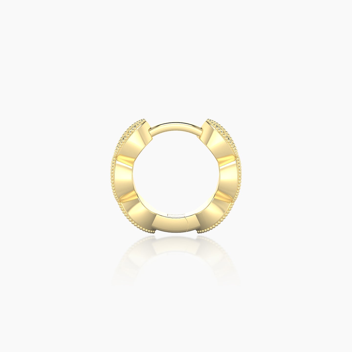 Bellona | 18k Yellow Gold 6.5 mm Black Diamond Hoop Piercing