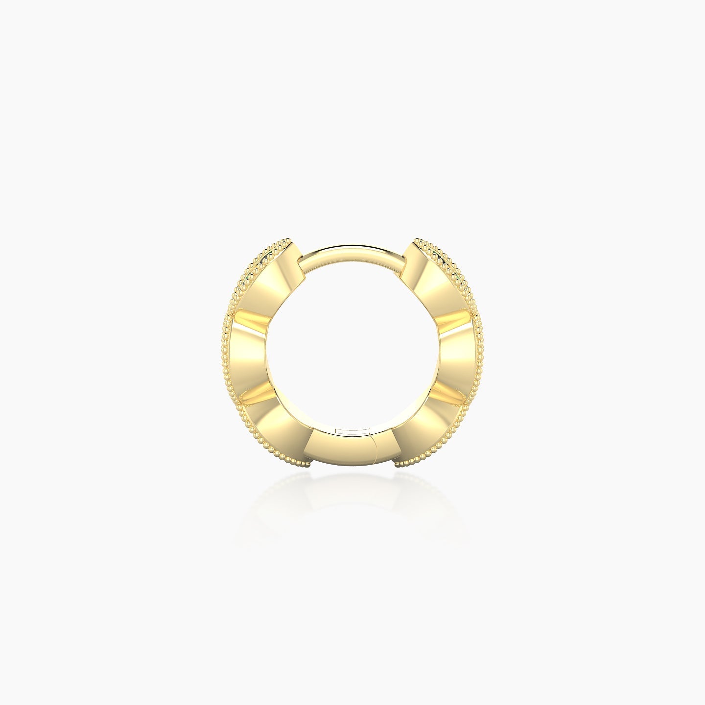 Bellona | 18k Yellow Gold 6.5 mm Emerald Hoop Piercing