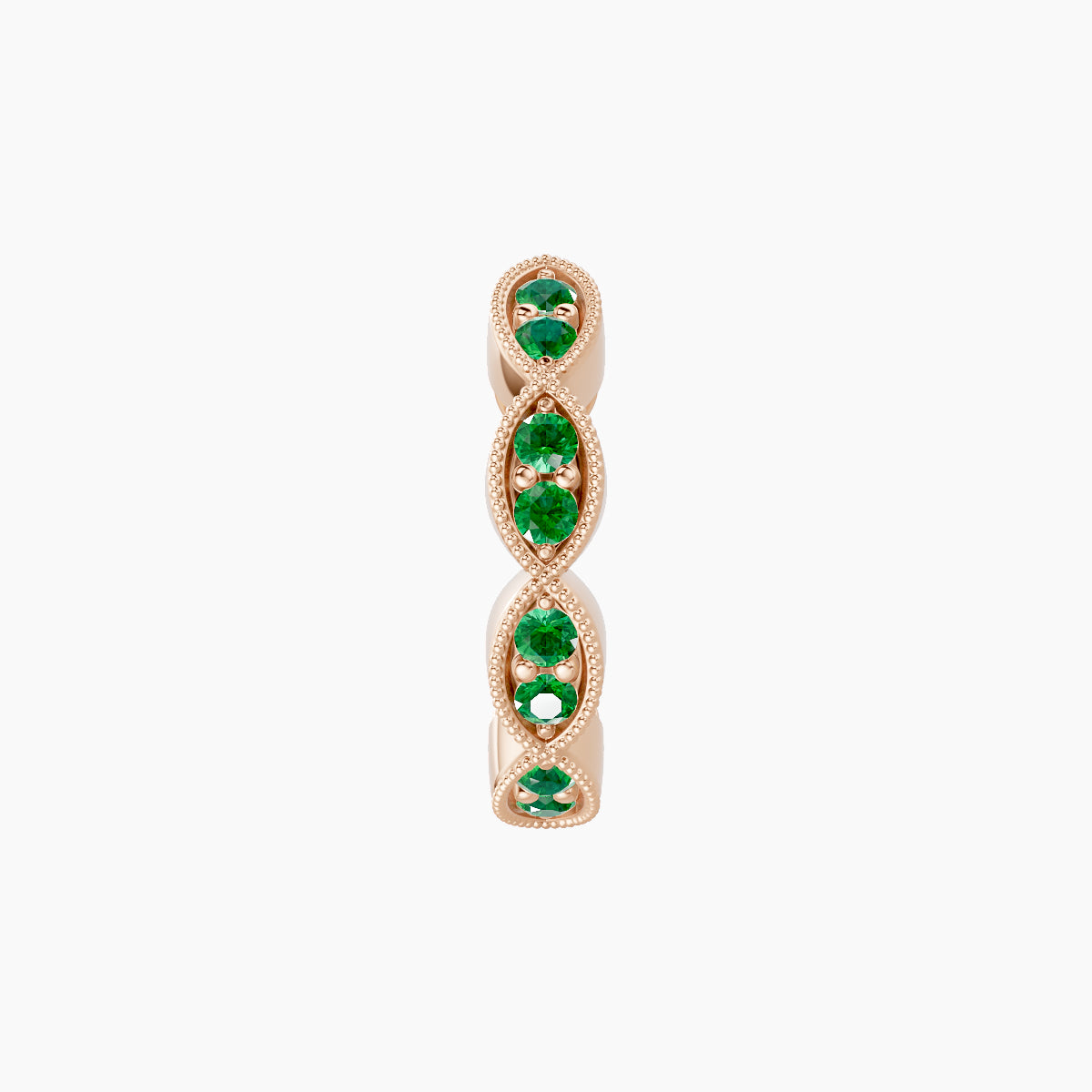 Bellona | 18k Rose Gold 8 mm Emerald Hoop Piercing