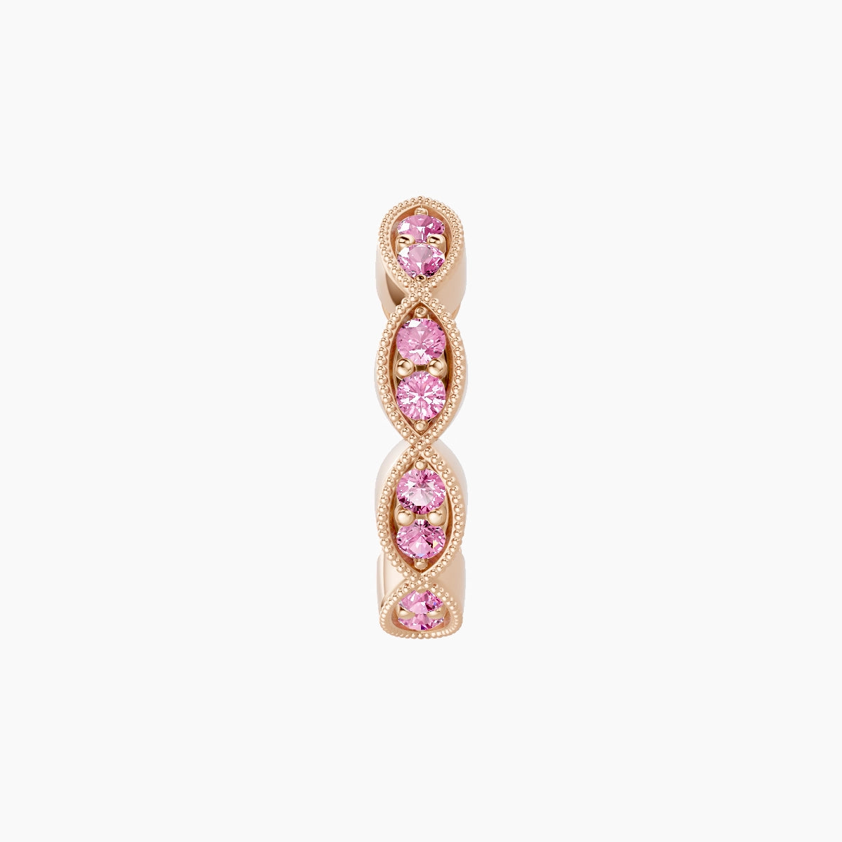 Bellona | 18k Rose Gold 8 mm Pink Sapphire Hoop Piercing
