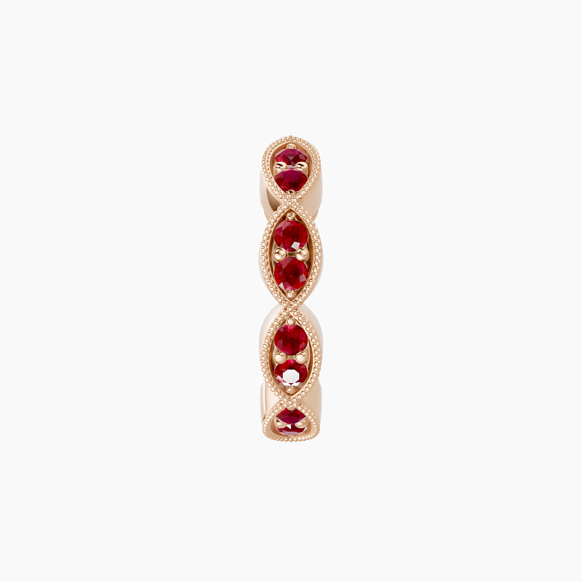 Bellona | 18k Rose Gold 8 mm Ruby Hoop Piercing