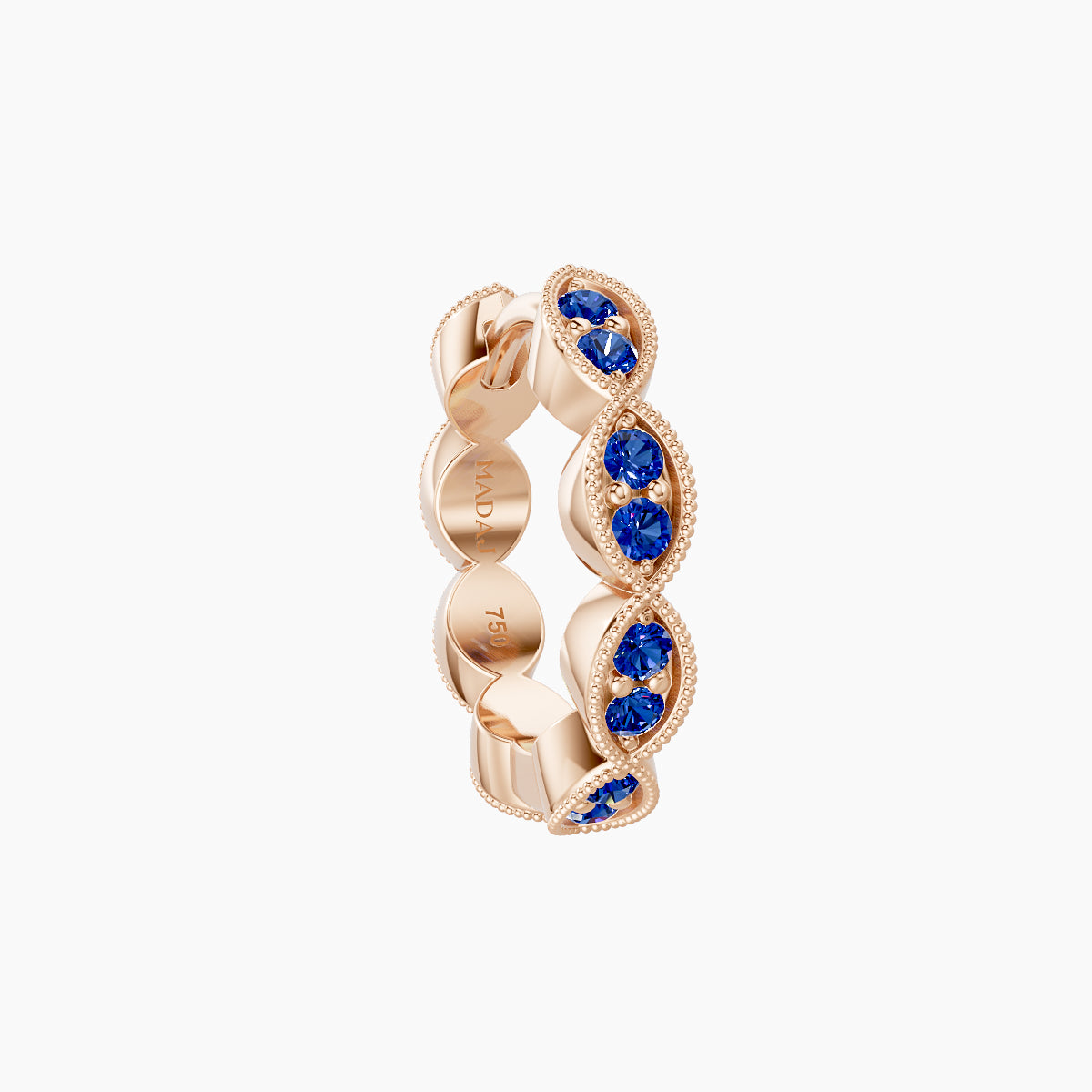 Bellona | 18k Rose Gold 8 mm Sapphire Hoop Piercing