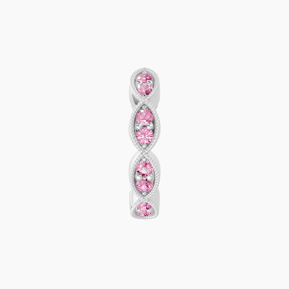 Bellona | 18k White Gold 8 mm Pink Sapphire Hoop Piercing