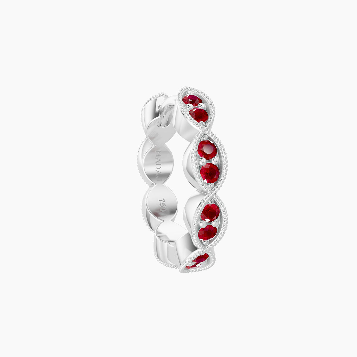 Bellona | 18k White Gold 8 mm Ruby Hoop Piercing