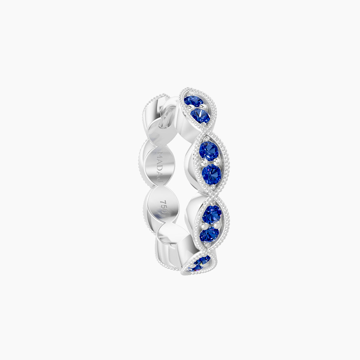 Bellona | 18k White Gold 8 mm Sapphire Hoop Piercing