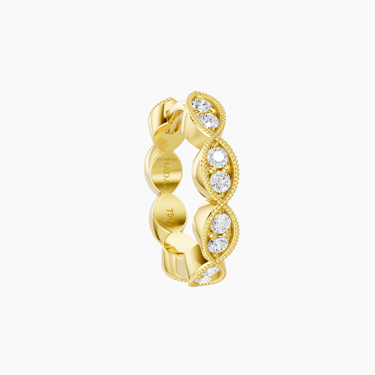 Bellona | 18k Yellow Gold 8 mm Diamond Hoop Piercing