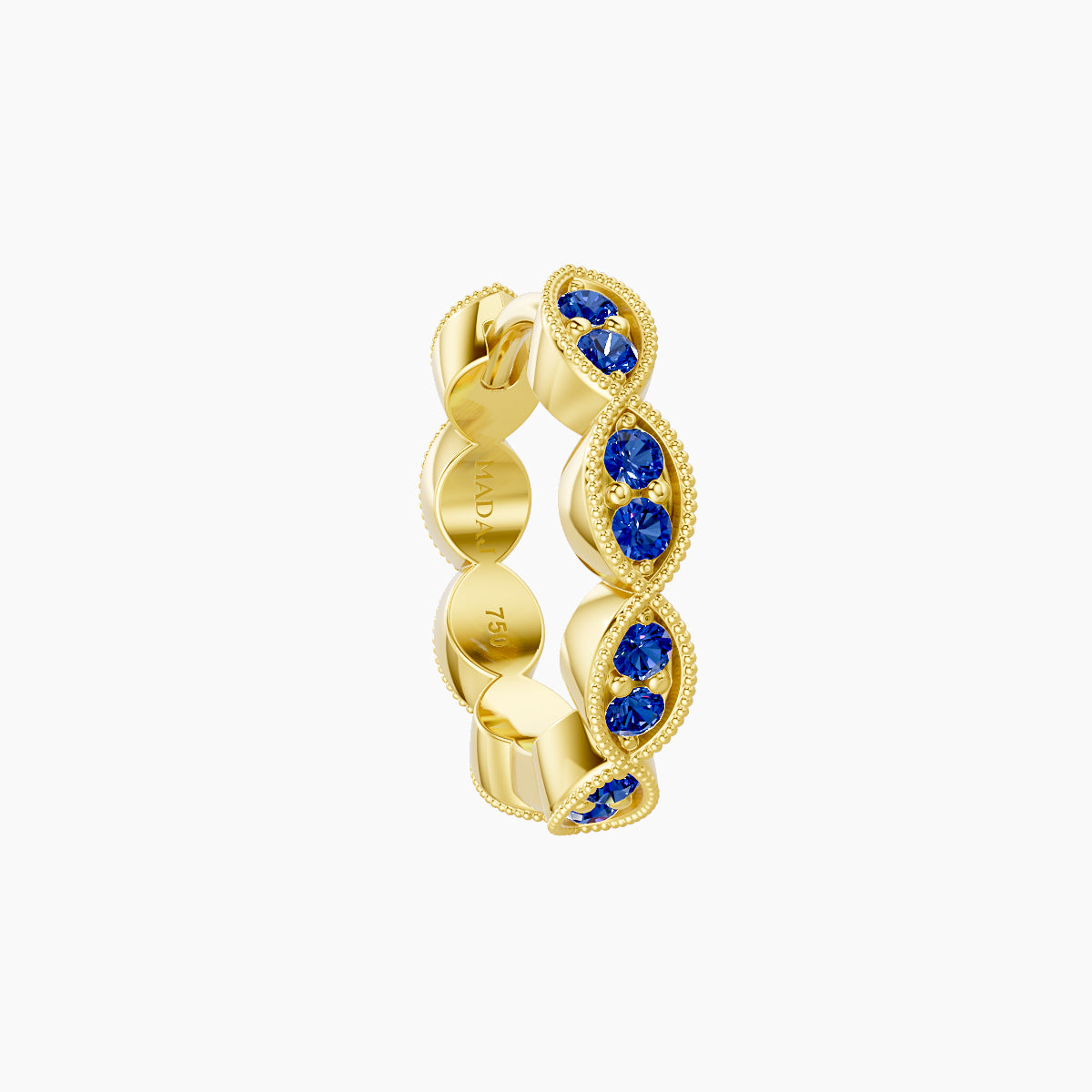 Bellona | 18k Yellow Gold 8 mm Sapphire Hoop Piercing
