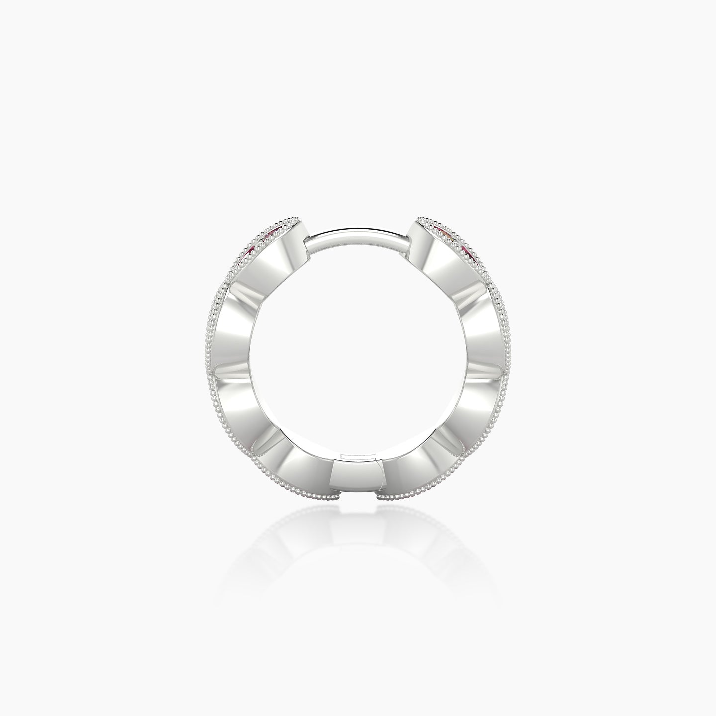 Bellona | 18k White Gold 8 mm Ruby Hoop Piercing