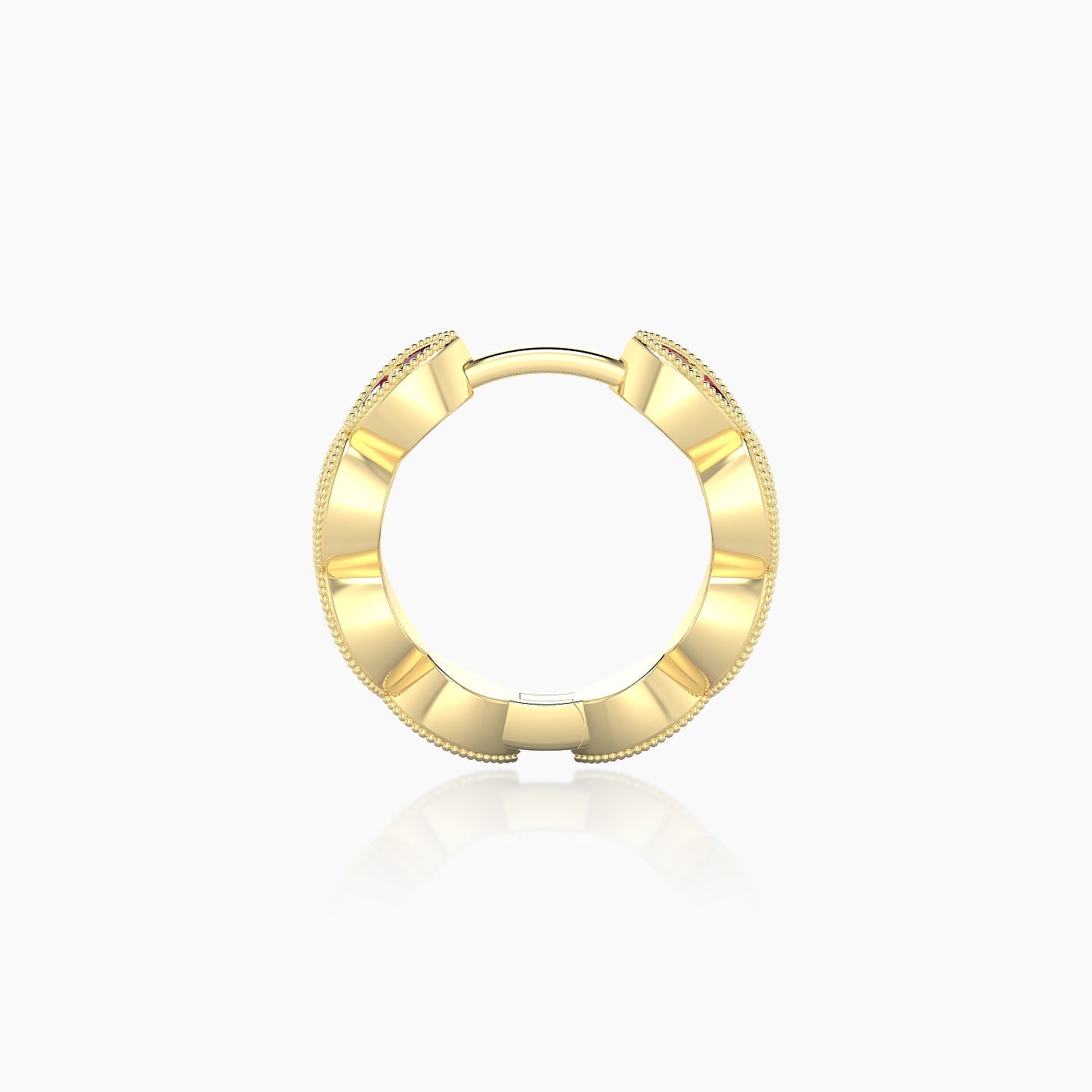 Bellona | 18k Yellow Gold 8 mm Ruby Hoop Piercing