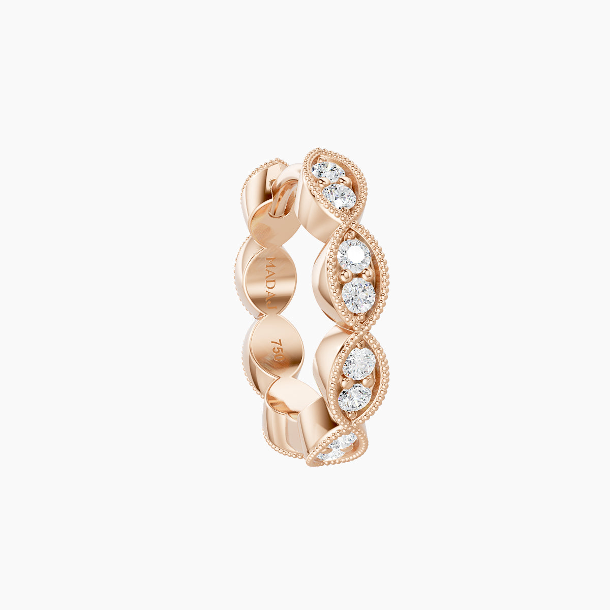 Bellona | 18k Rose Gold 8 mm Diamond Nose Ring Piercing