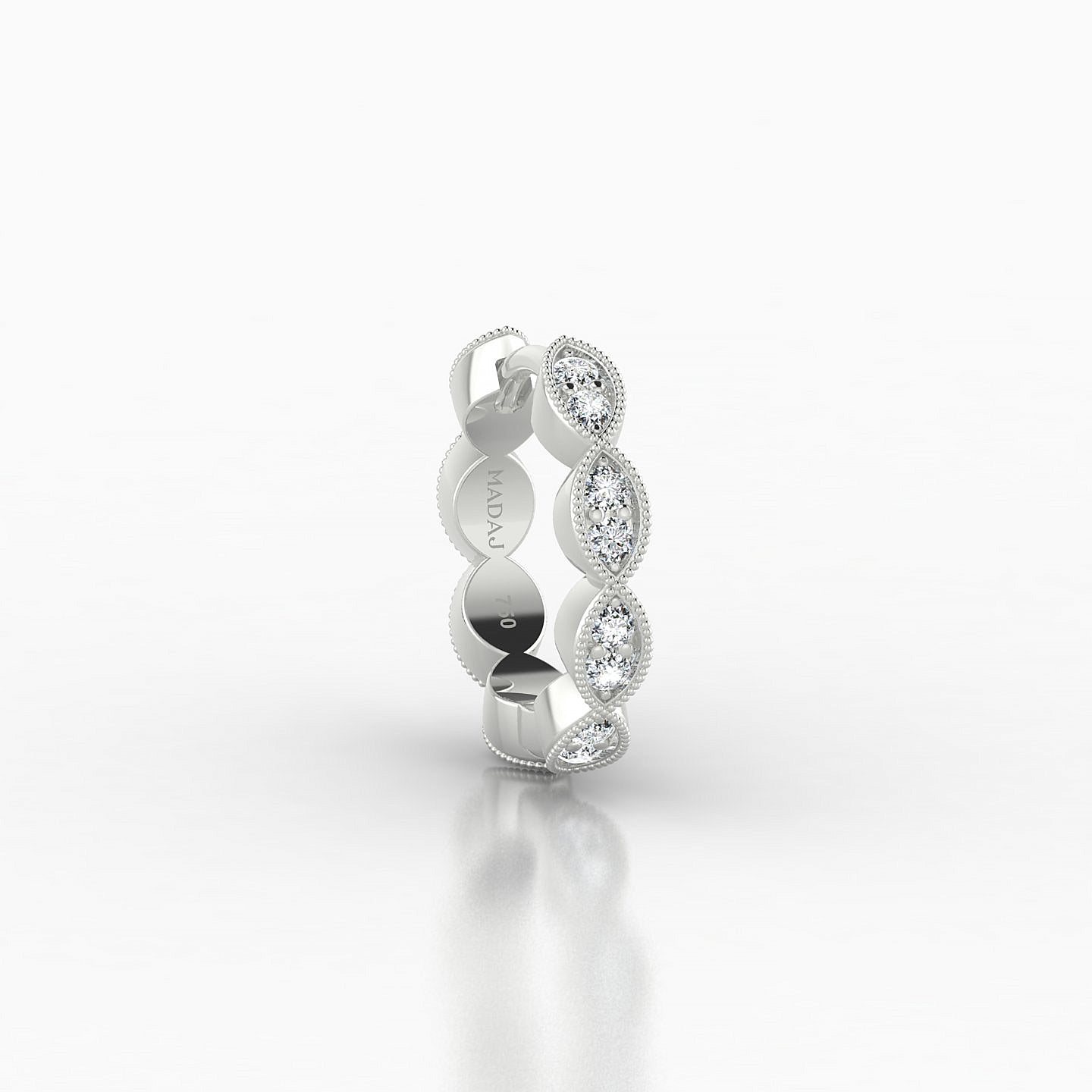 Bellona | 18k White Gold 8 mm Diamond Nose Ring Piercing