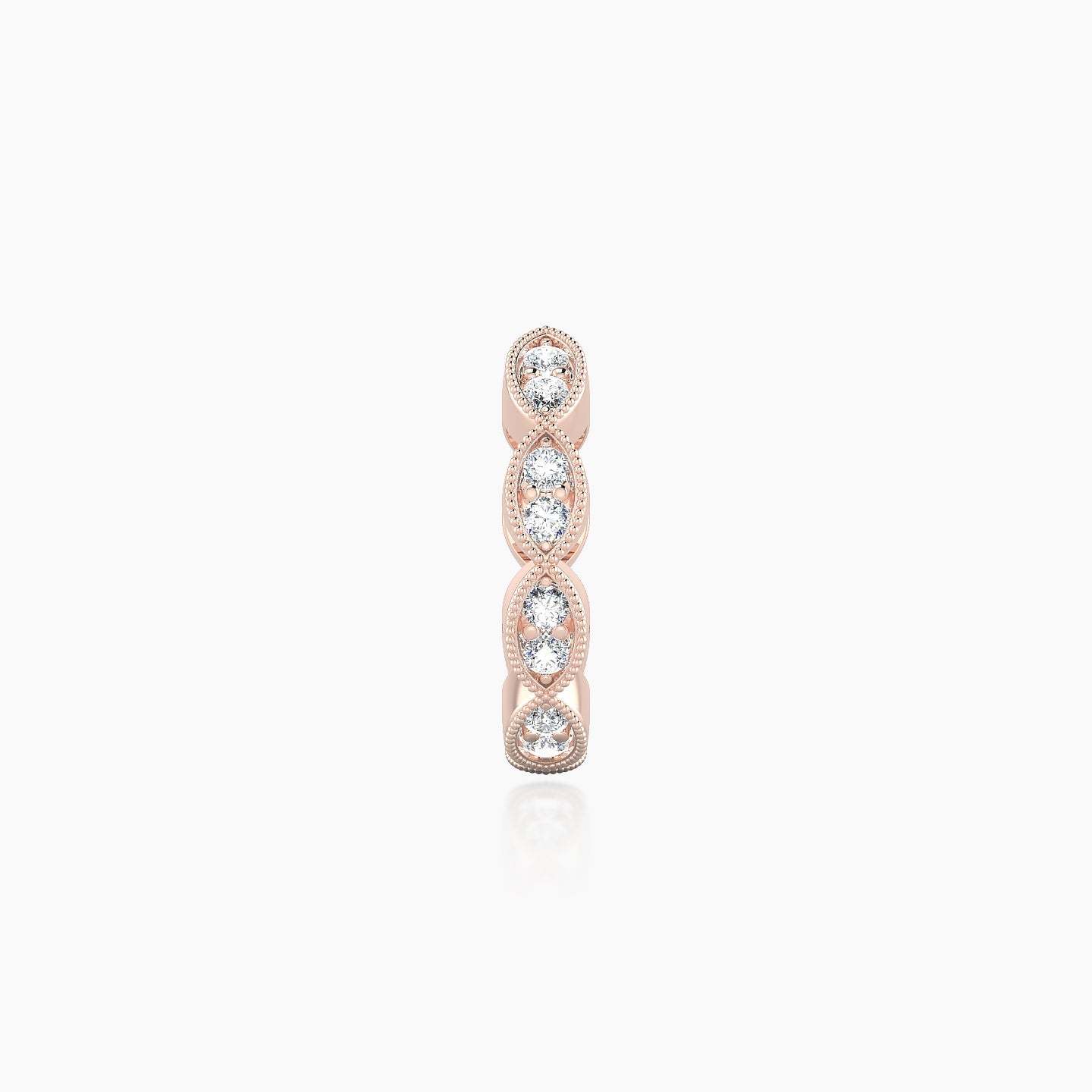 Bellona | 18k Rose Gold 8 mm Diamond Nose Ring Piercing