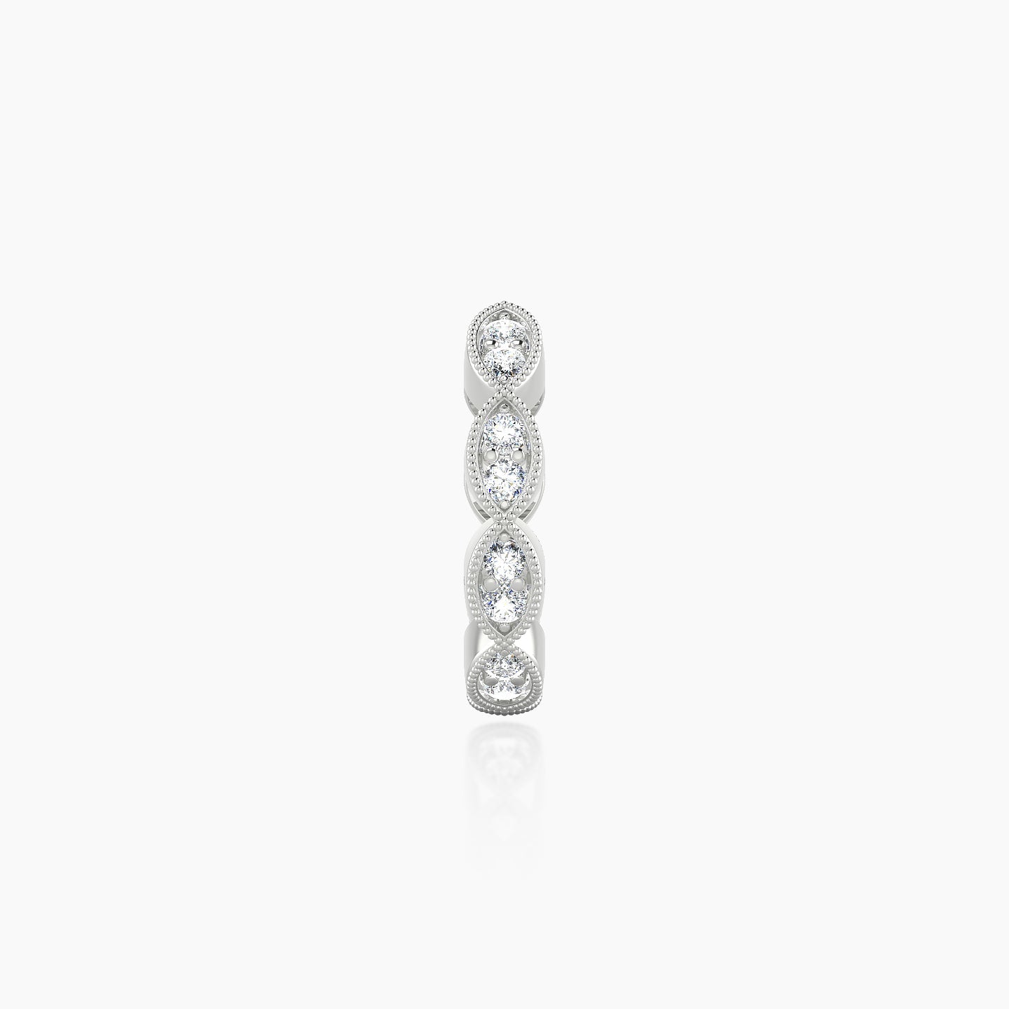 Bellona | 18k White Gold 8 mm Diamond Nose Ring Piercing