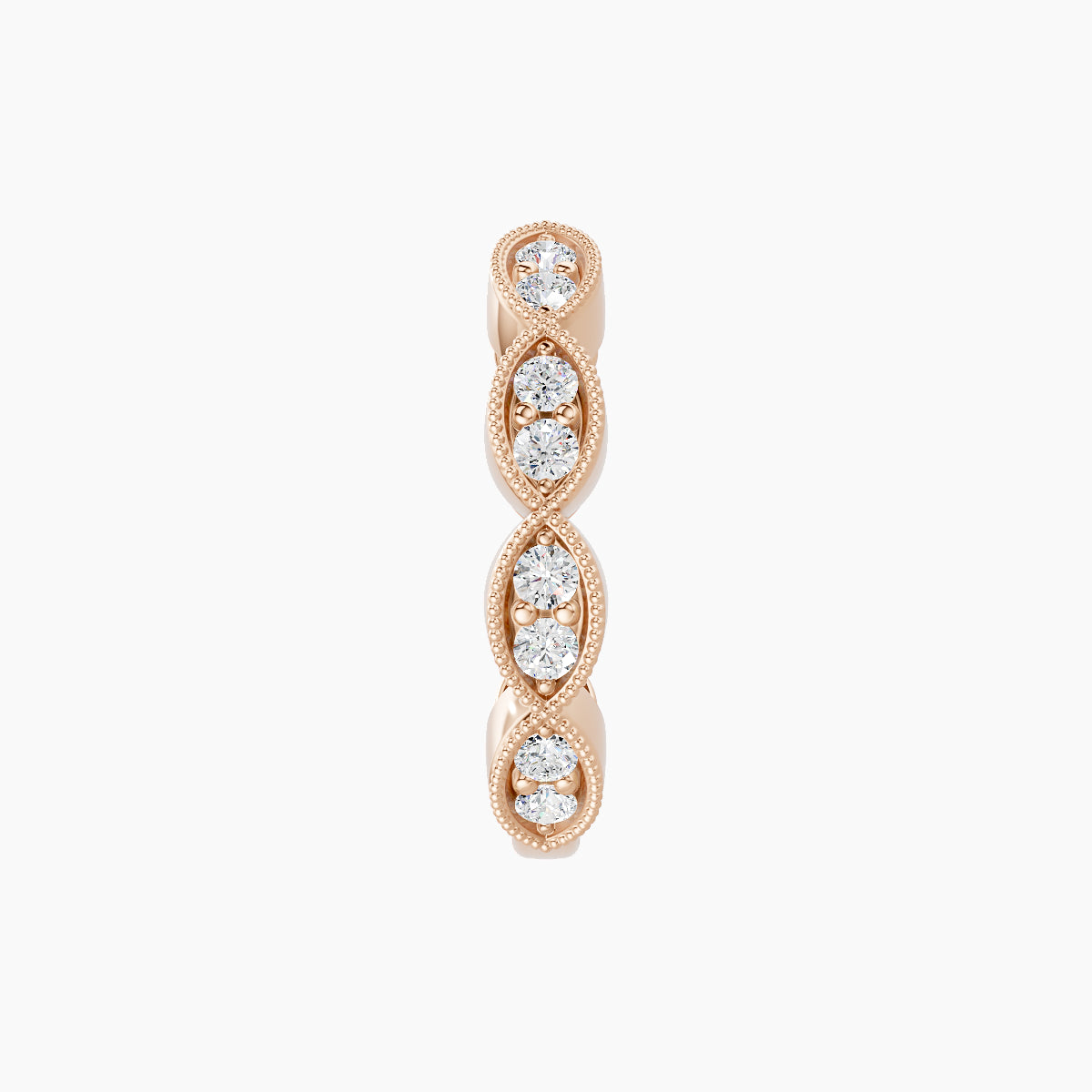 Bellona | 18k Rose Gold 9.5 mm Diamond Hoop Piercing