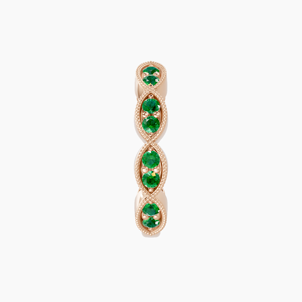 Bellona | 18k Rose Gold 9.5 mm Emerald Hoop Piercing