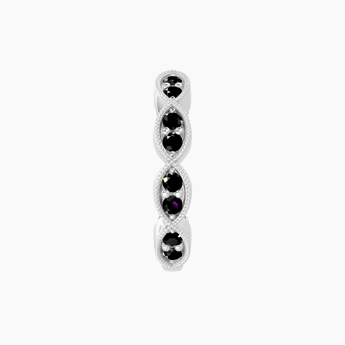 Bellona | 18k White Gold 9.5 mm Black Diamond Hoop Piercing
