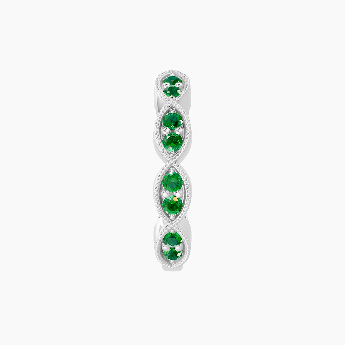 Bellona | 18k White Gold 9.5 mm Emerald Hoop Piercing