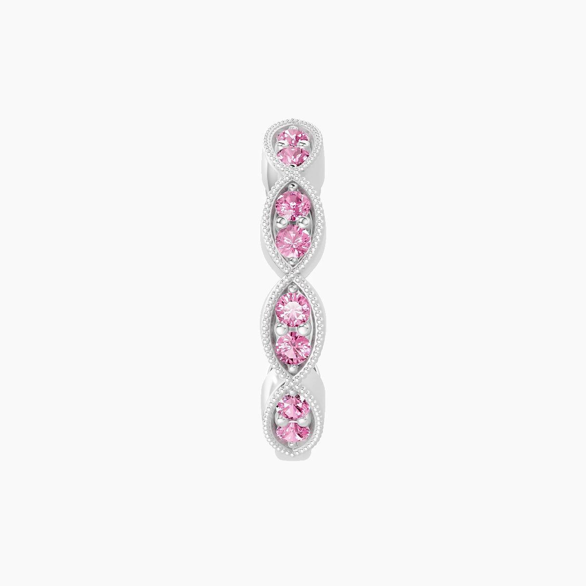 Bellona | 18k White Gold 9.5 mm Pink Sapphire Hoop Piercing