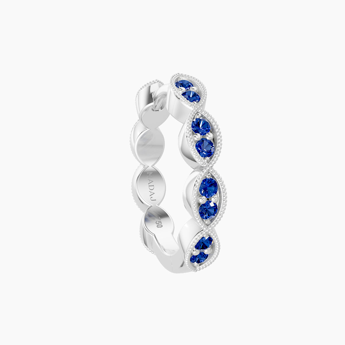 Bellona | 18k White Gold 9.5 mm Sapphire Hoop Piercing
