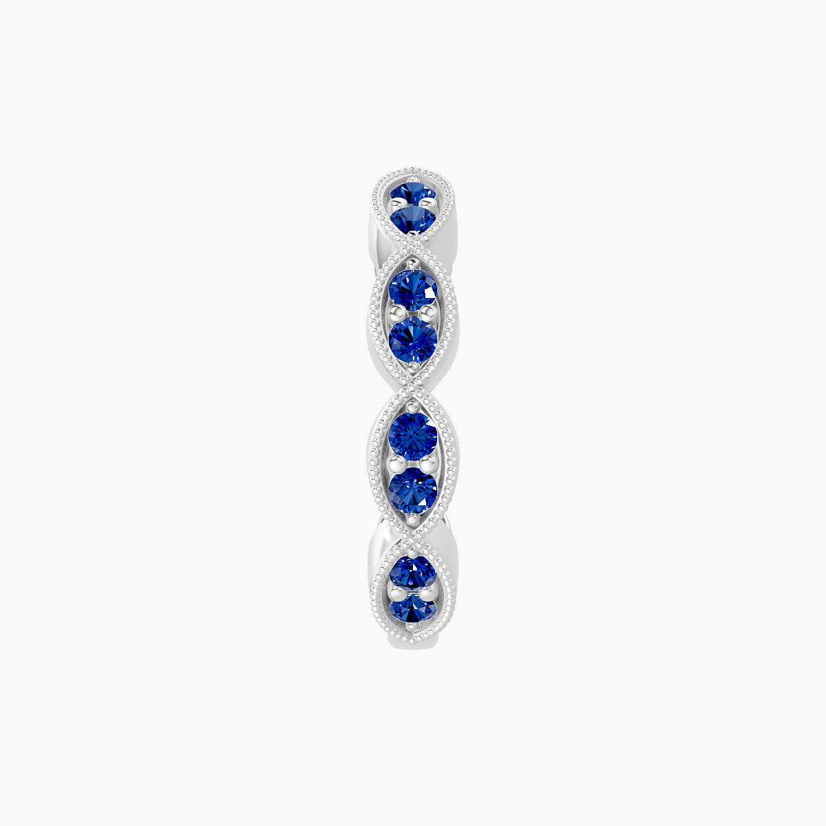 Bellona | 18k White Gold 9.5 mm Sapphire Hoop Piercing