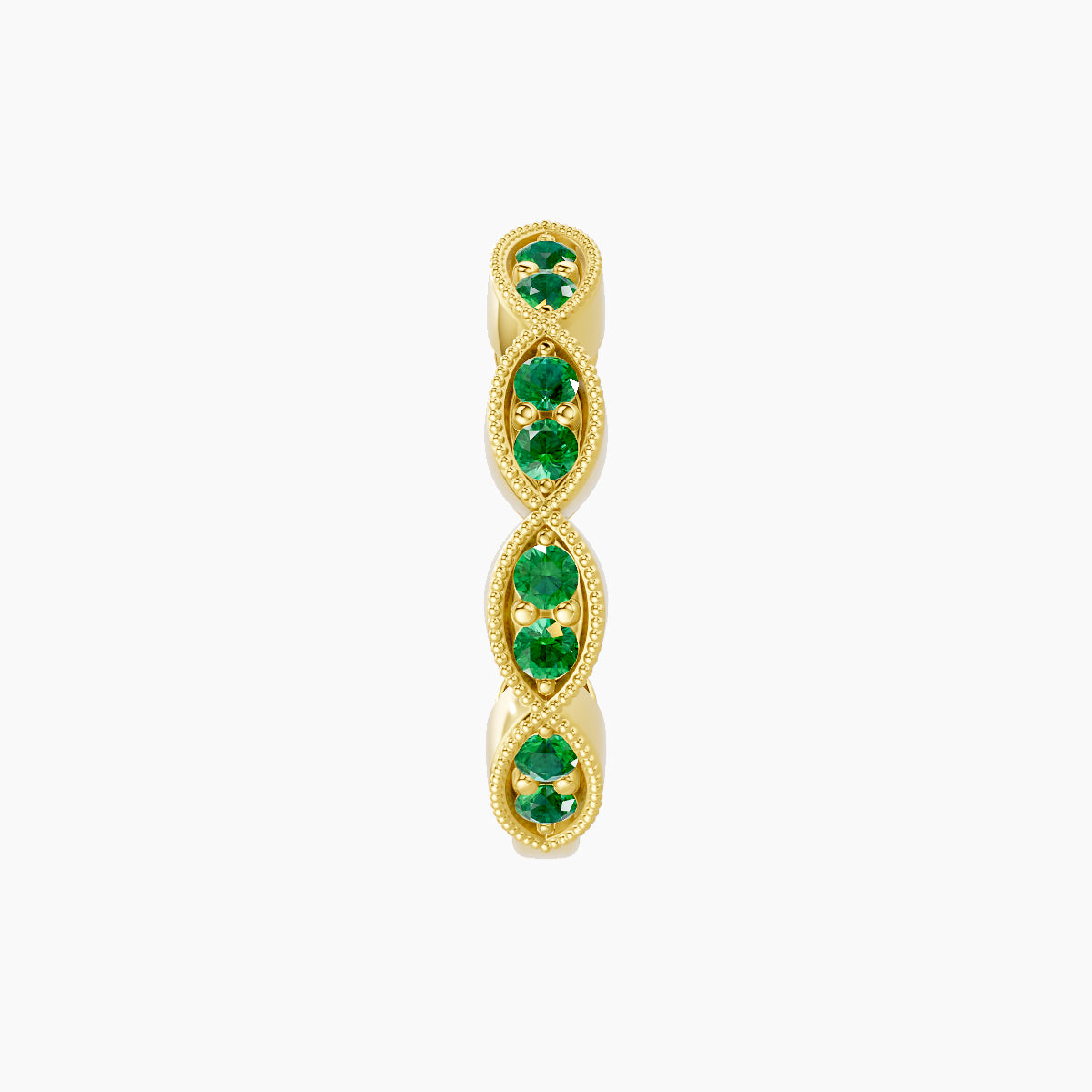 Bellona | 18k Yellow Gold 9.5 mm Emerald Hoop Piercing