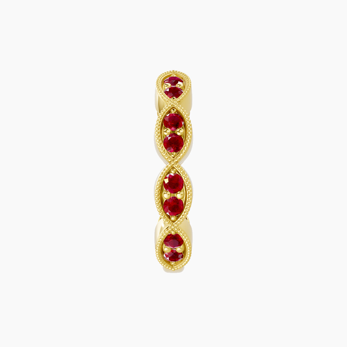 Bellona | 18k Yellow Gold 9.5 mm Ruby Hoop Piercing