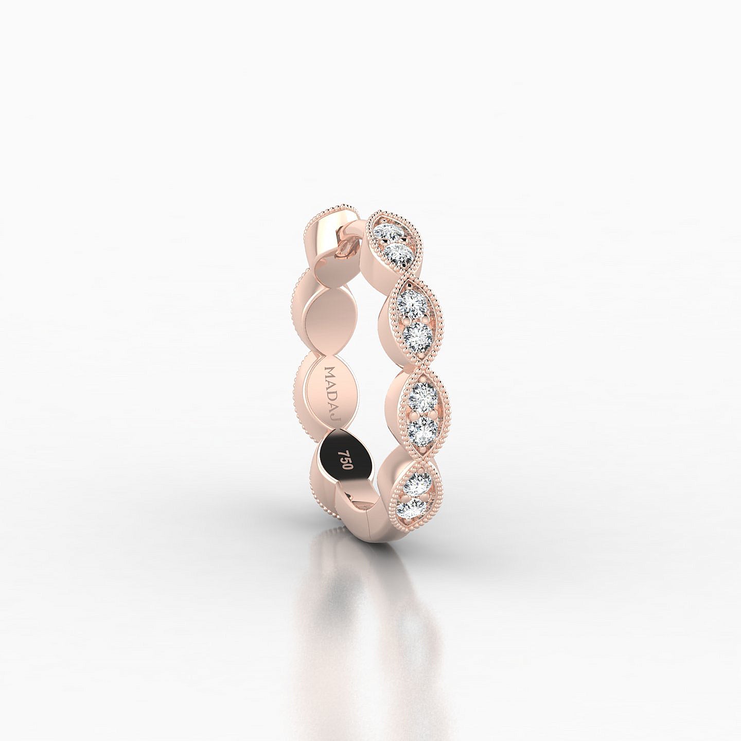Bellona | 18k Rose Gold 9.5 mm Diamond Hoop Piercing