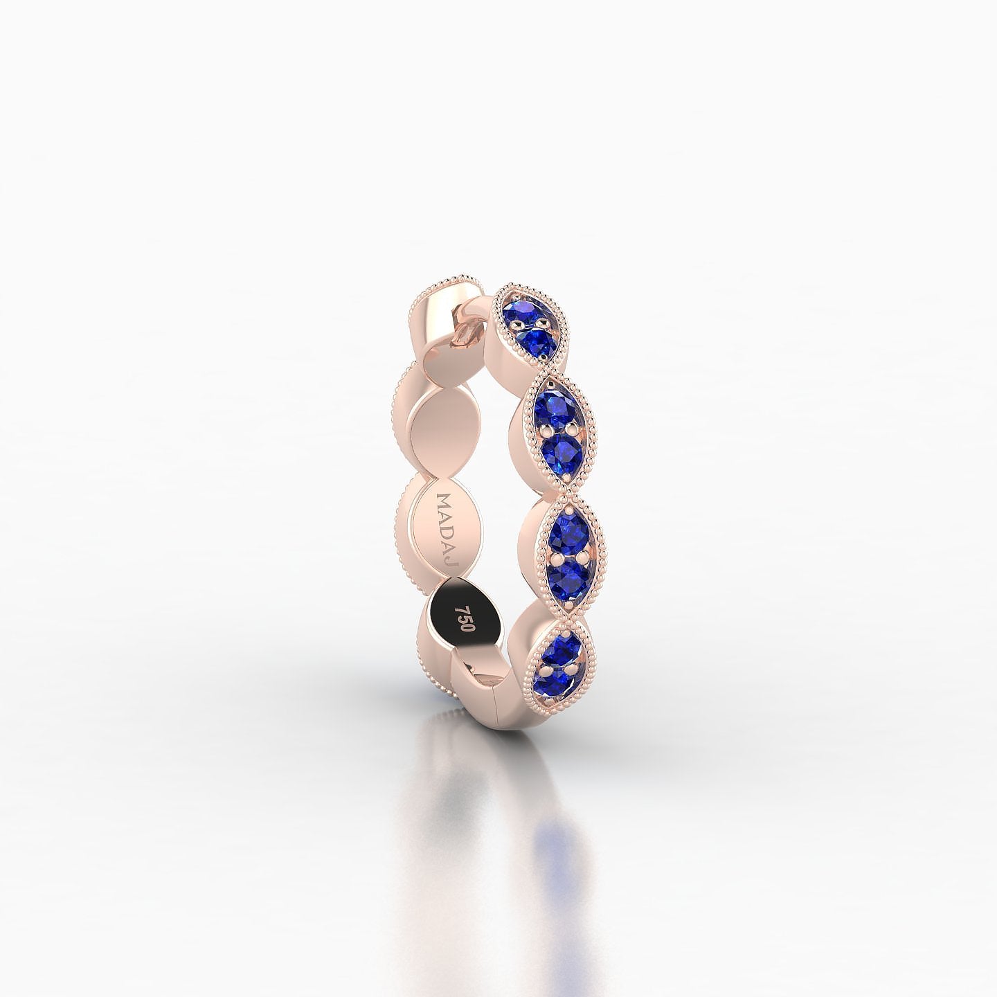 Bellona | 18k Rose Gold 9.5 mm Sapphire Hoop Piercing