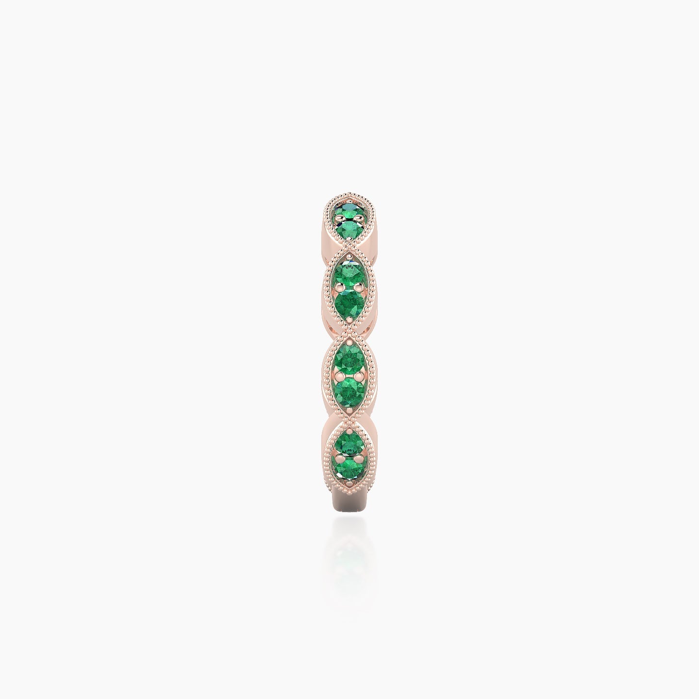 Bellona | 18k Rose Gold 9.5 mm Emerald Hoop Piercing