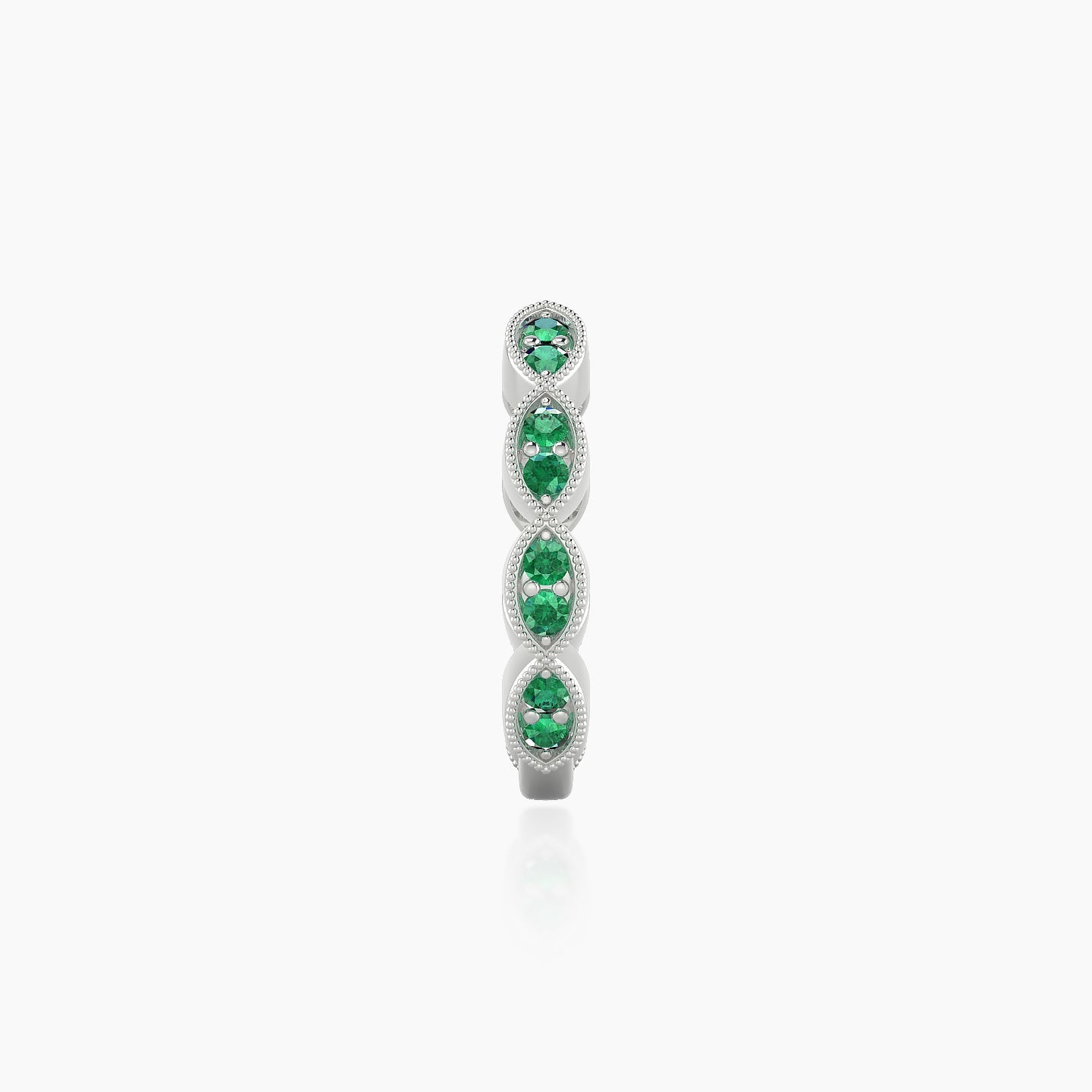 Bellona | 18k White Gold 9.5 mm Emerald Hoop Piercing