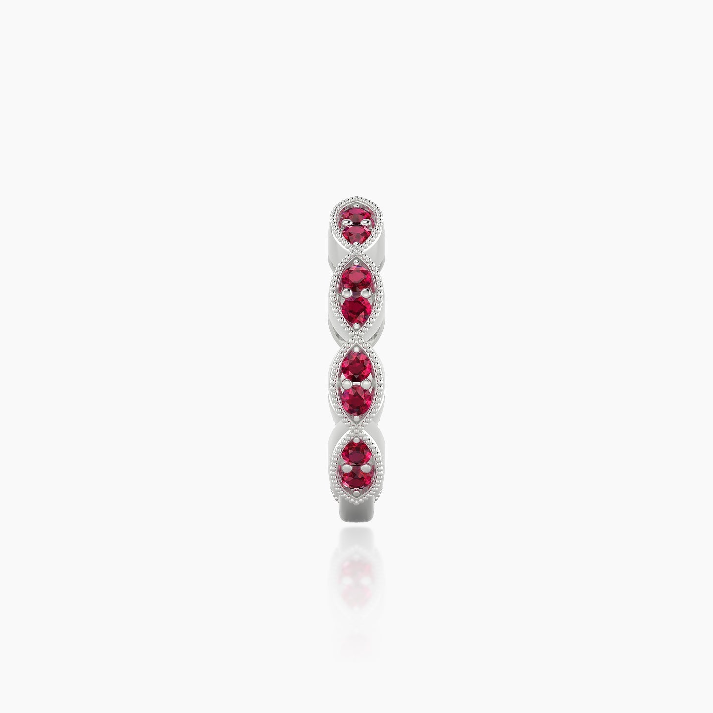 Bellona | 18k White Gold 9.5 mm Ruby Hoop Piercing