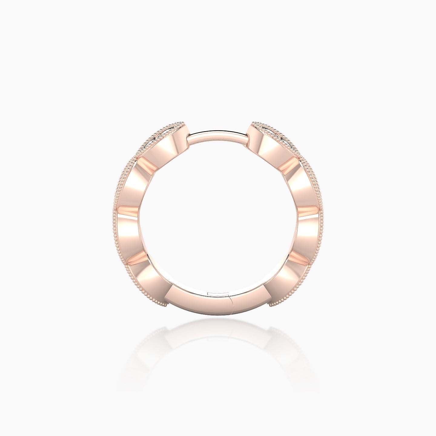 Bellona | 18k Rose Gold 9.5 mm Black Diamond Hoop Piercing