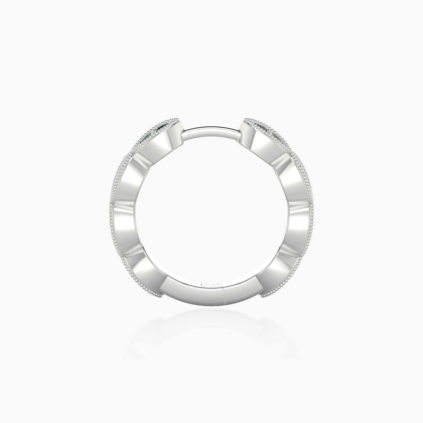 Bellona | 18k White Gold 9.5 mm Emerald Hoop Piercing