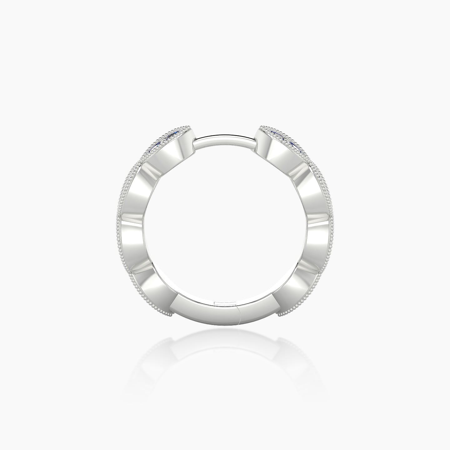 Bellona | 18k White Gold 9.5 mm Sapphire Hoop Piercing