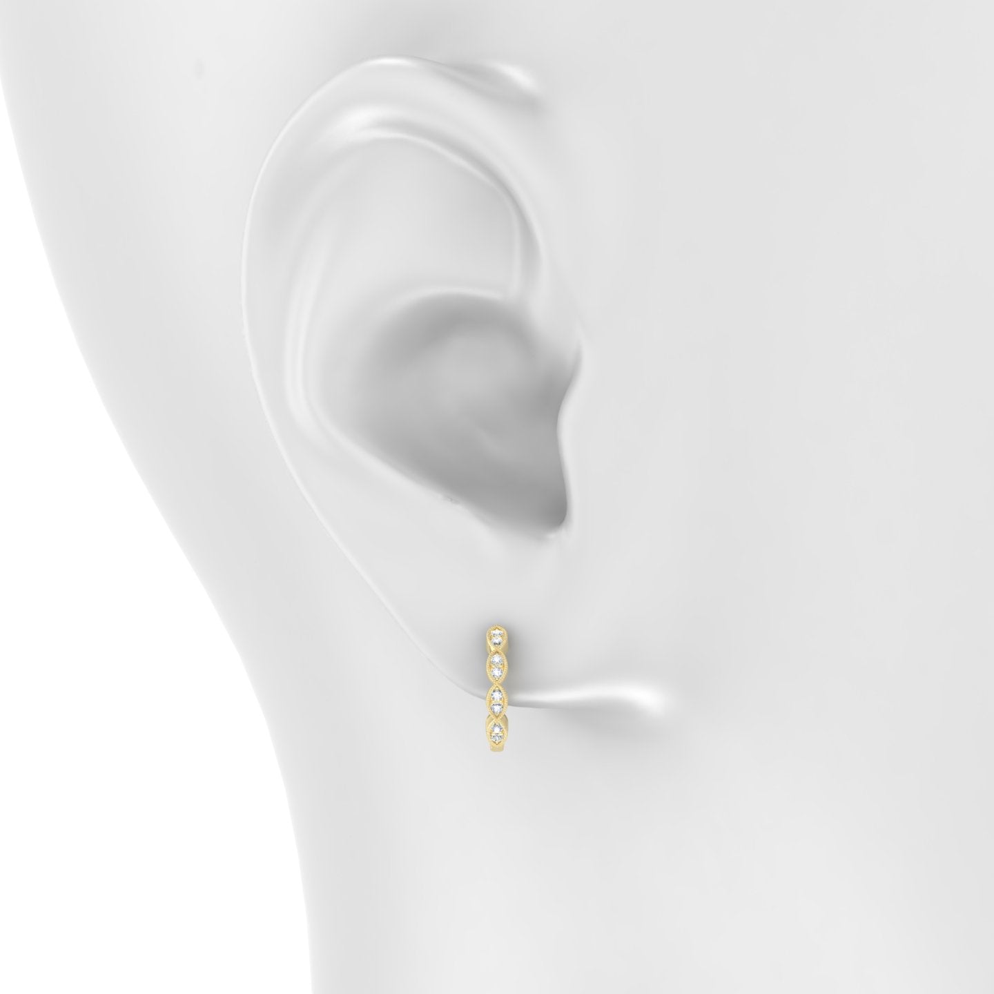 Bellona | 18k Yellow Gold 9.5 mm Diamond Hoop Piercing