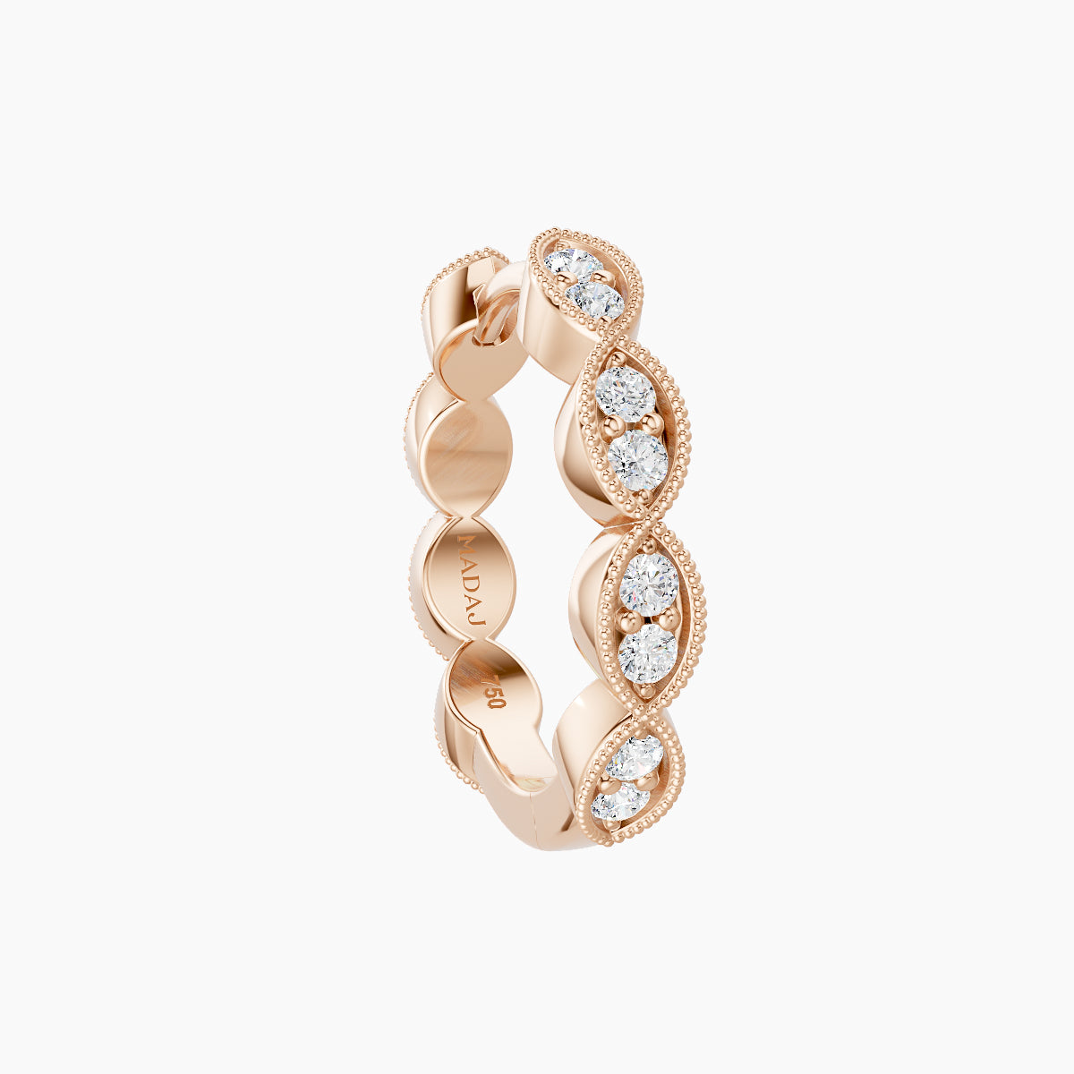 Bellona | 18k Rose Gold 9.5 mm Diamond Nose Ring Piercing